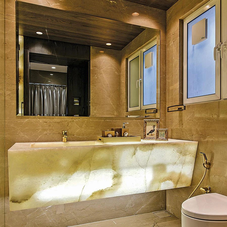 White Onyx Bathroom Cleaning